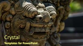  Presentation with bali statue - Amazing presentation theme having statue-at-the-temple backdrop and a wine colored foreground