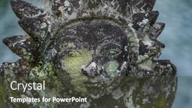  Presentation with bali statue - Beautiful slide set featuring statue-at-the-tirta-gangga backdrop and a dark gray colored foreground