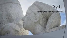  Presentation with los angeles - Beautiful slide deck featuring statue-cerro-de-los-angeles backdrop and a light gray colored foreground