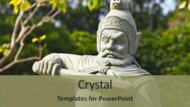  Presentation with chinese temple - PPT layouts featuring china history - statue in chinese temple background and a coral colored foreground