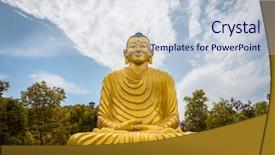  Presentation with nepal culture - PPT layouts enhanced with statue in dhulikhel in nepal background and a lemonade colored foreground