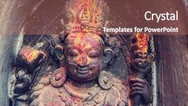  Presentation with nepal - Colorful slides enhanced with statue in kathmandu nepal backdrop and a coral colored foreground