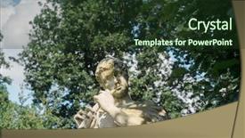  Presentation with gardens - Slide deck consisting of statue in kew gardens london background and a  colored foreground