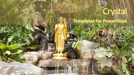  Presentation with holy mass communion a golden - Cool new slide deck with statue in the tropical garden backdrop and a tawny brown colored foreground