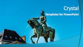  Presentation with equestrian - Presentation theme featuring statue joan of arc is background and a gray colored foreground