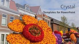  Presentation with tulips - Colorful presentation design enhanced with statue-made-of-tulips backdrop and a light blue colored foreground