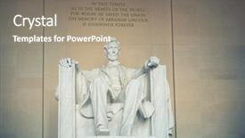  Presentation with abraham lincoln - Beautiful PPT theme featuring statue of abraham lincoln lincoln backdrop and a gray colored foreground