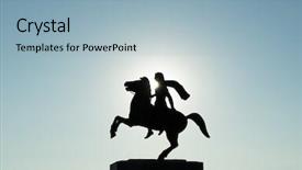  Presentation with statue of aristotle a great - Slide set consisting of statue of alexander the great background and a light blue colored foreground