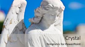  Presentation with angel - Slide deck with statue of an angel background and a lemonade colored foreground