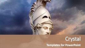  Presentation with ancient greek - Slides enhanced with statue of ancient athens statesman background and a coral colored foreground
