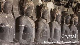  Presentation with caves - Audience pleasing slide deck consisting of caves near aurangabad maharashtra state backdrop and a gray colored foreground