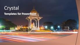  Presentation with city india - PPT theme having statue-of-chamarajendra-wadiyar-illuminated background and a tawny brown colored foreground