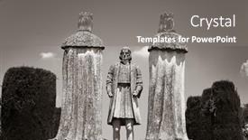  Presentation with christopher columbus - Colorful slide deck enhanced with statue-of-christian-kings-ferdinand backdrop and a gray colored foreground