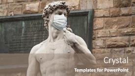  Presentation with david statue - PPT theme featuring statue-of-david background and a coral colored foreground