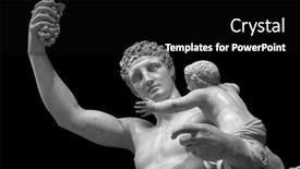  Presentation with bunch - PPT theme enhanced with statue-of-dionysus-or-bacchus background and a black colored foreground