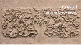  Presentation with dragon - PPT theme having statue of dragon on stone background and a  colored foreground