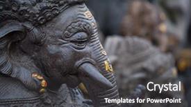  Presentation with ganesha - Presentation theme having statue of ganesha in bali background and a dark gray colored foreground