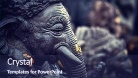  Presentation with ganesha - Colorful slide deck enhanced with statue of ganesha in bali backdrop and a navy blue colored foreground