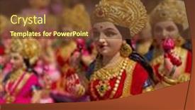  Presentation with diwali festival - Theme enhanced with statue-of-goddess-laxmi-selling and a tawny brown colored foreground