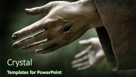  Presentation with resurrection - Slide deck with statue-of-jesus-christ background and a tawny brown colored foreground