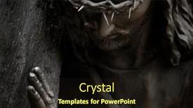  Presentation with crucifixion crown - Presentation theme featuring statue-of-jesus-christ and a wine colored foreground