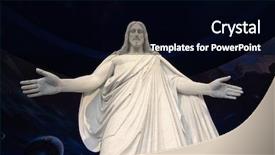  Presentation with jesus christ - Amazing presentation theme having statue of jesus christ backdrop and a black colored foreground