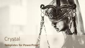  Presentation with justice goddess - PPT theme having statue-of-justice-lady-justice background and a lemonade colored foreground