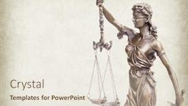  Presentation with old paper - Colorful slide deck enhanced with statue-of-justice-on-old backdrop and a sky blue colored foreground