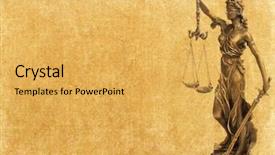  Presentation with law - Colorful presentation theme enhanced with statue of justice on old backdrop and a yellow colored foreground