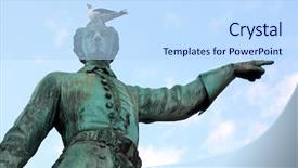  Presentation with ancient king statue - Theme having statue of karl xii king background and a light blue colored foreground