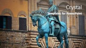  Presentation with king - Slide deck consisting of statue-of-king-joao background and a violet colored foreground