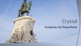  Presentation with king - Presentation theme having statue-of-king-jose background and a light blue colored foreground