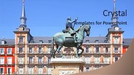  Presentation with ancient king statue - PPT theme consisting of statue of king philips iii background and a light blue colored foreground