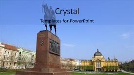  Presentation with croatia - Audience pleasing theme consisting of statue of king tomislav zagreba backdrop and a light blue colored foreground