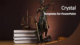  Presentation with lady justice - PPT layouts featuring statue of lady justice background and a wine colored foreground