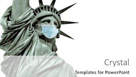  Presentation with liberty - Amazing presentation theme having statue-of-liberty-corona-virus backdrop and a white colored foreground