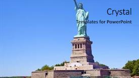  Presentation with new york - Slides consisting of statue of liberty in new background and a light blue colored foreground