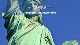  Presentation with new york city - Cool new theme with statue-of-liberty-in-new backdrop and a ocean colored foreground