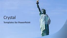  Presentation with new york city - Cool new presentation with statue of liberty in new backdrop and a light blue colored foreground