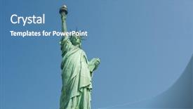  Presentation with liberty - Presentation theme having statue of liberty in new background and a teal colored foreground