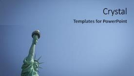  Presentation with liberty - Amazing slides having statue of liberty in new backdrop and a light blue colored foreground