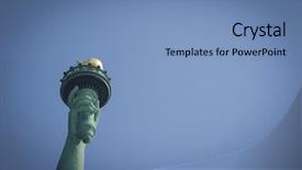  Presentation with new york - Cool new presentation theme with statue of liberty in new backdrop and a teal colored foreground