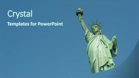  Presentation with liberty - Slides with statue of liberty in new background and a ocean colored foreground