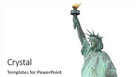  Presentation with new york city - Presentation theme having statue of liberty isolated on white new york city background and a white colored foreground