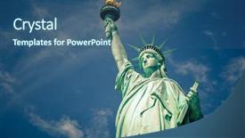  Presentation with liberty - Presentation theme with statue of liberty new york background and a ocean colored foreground