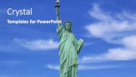  Presentation with liberty - Slide set consisting of statue of liberty new york city background and a teal colored foreground