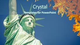  Presentation with new york - Colorful PPT layouts enhanced with statue of liberty new york backdrop and a  colored foreground