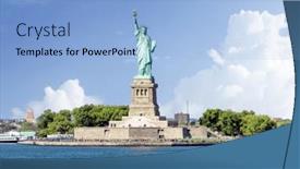  Presentation with liberty - Slides having statue-of-liberty-new-york background and a light blue colored foreground