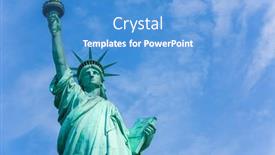  Presentation with liberty - Cool new presentation theme with statue-of-liberty-new-york backdrop and a teal colored foreground
