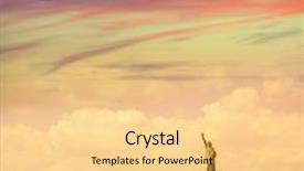  Presentation with liberty - Audience pleasing theme consisting of statue of liberty new york american symbol usa us backdrop and a lemonade colored foreground